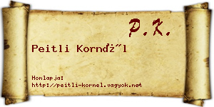 Peitli Kornél névjegykártya